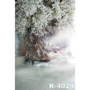 Dreamy White Flowers Tree Wedding Vinyl Photo Backdrops 