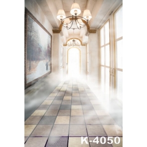 Wedding Auditorium Long Corridor Indoor Vinyl Photography Backdrops