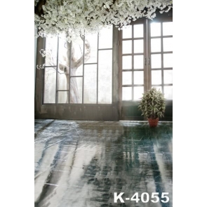 Indoor Glass Window Door Flowers Wedding Vinyl Photography Backdrops