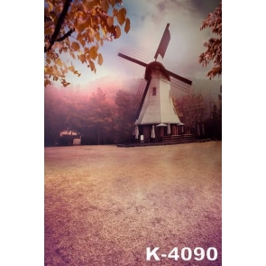 Autumn Fall Windmill Garden Backdrop Background for Photography