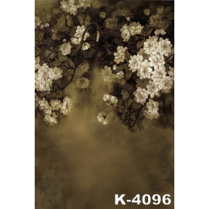 White Flowers in Clusters Scenic Vinyl Photography Backdrops