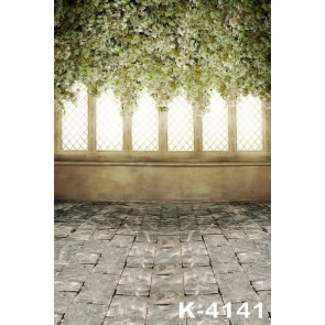 Dreamy Flowers down to Slate Floor Wedding Vinyl Photography Backdrops