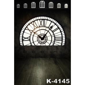 Simple Plank Floor Clock Wedding Vinyl Photography Backdrops