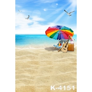 Seagull Sun Umbrella Beach Backdrop Baby Photo Background