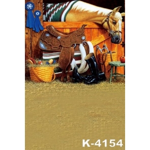 Cowboy's Horse Photography Background Kid's Stage Backdrop