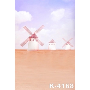 Scenic Three Windmills Photographic Painted Photography Backdrops