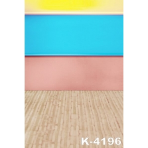 Personalized Yellow Blue Pink Plank Floor Vinyl Photo Backdrops