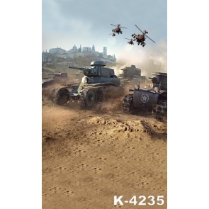 Tank Helicopter Battlefield Personalized Vinyl Backdrops