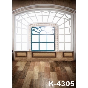 Big Square Window Indoor Wood Floor Photography Backdrops