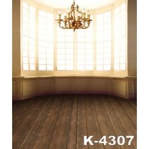 Bright Window Large Chandelier Wood Floor Large Photography Backdrops