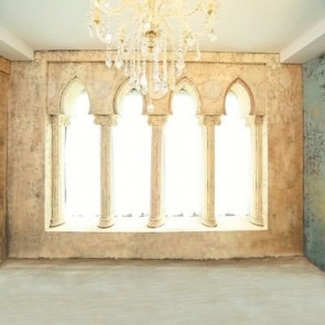 Stone Wall Large Chandelier Three-dimensional Indoor Photo Wall Backdrop