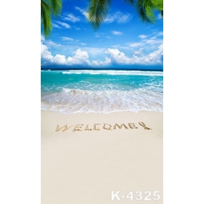 White Clouds Beach Background Photography Backdrops