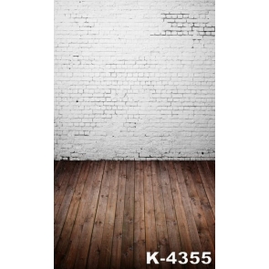  Wooden Floor Custom Background Plain White Brick Wall Backdrops