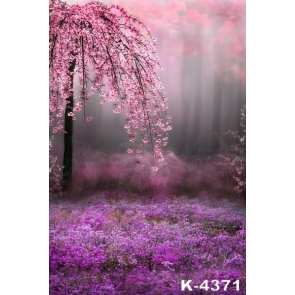 Fantastic Wonderland Pink Purple Flowers Scenic Photography Photo Backdrops
