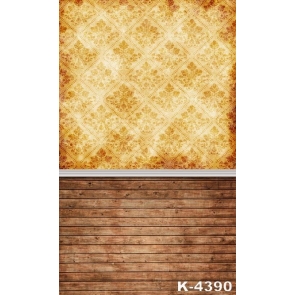 Retro Yellow Pattern Splicing Wooden Floor Photography Photo Studio Backdrops