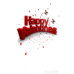 Red Three-dimensional Letters Happy Valentines Photo Drop Background