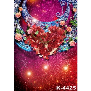 BlingBling Flowers Love Heart Vinyl Photographic Backdrops