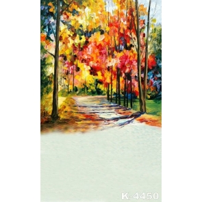 Autumn Oil Painting Grove Personalized Wall Backdrops 