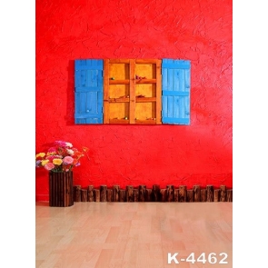 Red Mud Wall Window Custom Rural Backdrops For Baby Photography Props