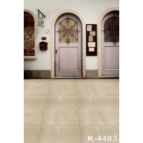 Light Purple Arched Doors Floor Tiles Easy Backdrops for Photography