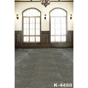 Dark Grey Floor Tiles Bright Windows Large Photography Backdrops