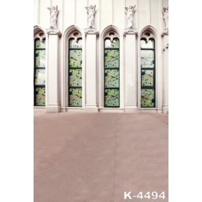 Indoor Church White Wall Sculpture Photo Drop Background