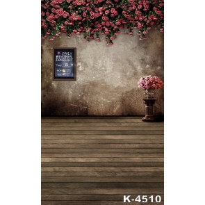 Red Roses Flowers down to Wood Floor Wedding Backdrops for Pictures