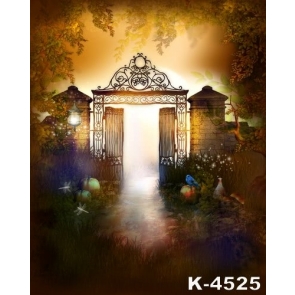 Fairy Tale Gate Oil Painting Personalized Backdrop Vinyl Photo Backdrops