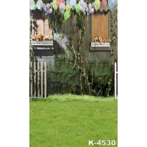 Multicolor Balloon Green Courtyard Grassland Photo Prop Background