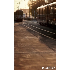 City Street Tram Studio Background Vinyl Photography Portable Backdrops