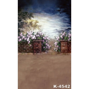 Beautiful Flowers Yard Oil Painting Personalized Wall Backdrop 