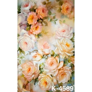 Light Yellow Roses Flowers Wall Background Drops for Photography