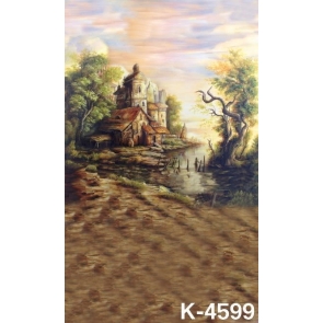 Old-aged Trees Castle Personalized Backdrop Wall Backdrops