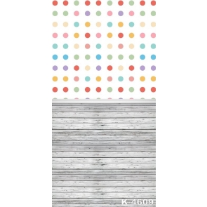 Colorful Polka Dots Wood Block Joint Personalized Backdrop Vinyl Backdrops