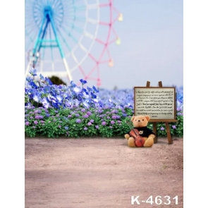 Ferris Wheel Flower Photography Background Baby Backdrop