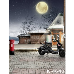 Bright Moonlight Street Lamp Light Building Scenic Backdrops Studio Background Vinyl Photography Backdrops