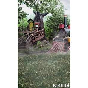 Tree House in the Forest Train Scenic Wall Vinyl Background Backdrops
