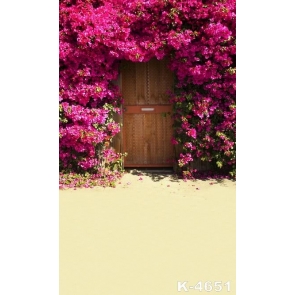 Rose Red Flowers around Door Scenic Drop Studios Backdrops