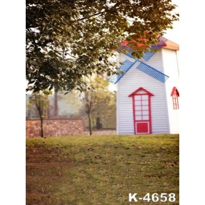 Countryside Windmill House Trees Scenic Photography Studio Background