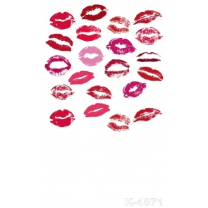 Different Red Lips White Personalized Vinyl Photo Backdrops