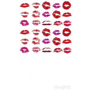 Red Lips White Studio Background Personalized Backdrop