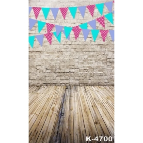 Bricks Wall Backdrops Wooden Floor Baby Photography Backdrops