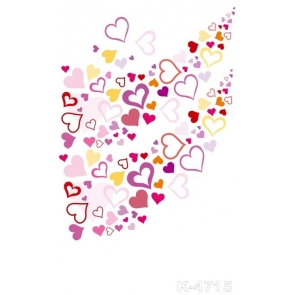 Colorful Love Hearts White Personalized Backdrop Vinyl Photo Backdrops