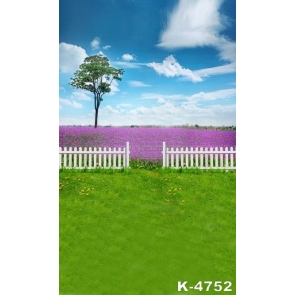 Purple Flowers Garden Green Grassland Photography Photo Backdrops