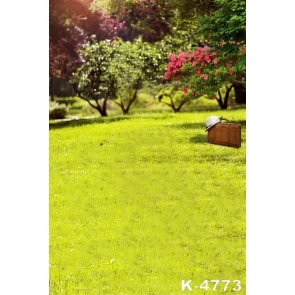 Green Grassland in Garden Scenic Vinyl Photography Backdrops