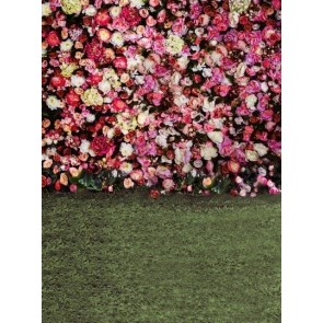 Green Grass Land Colorful Flowers Wall Photo Wall Backdrop