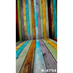 Multicolor Wooden Floor Wall Background Vinyl Custom Photo Backdrops