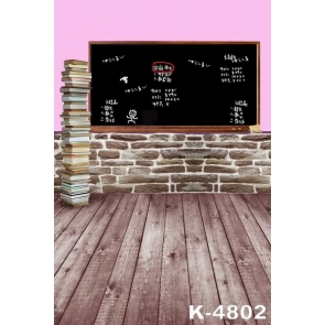 Blackboard Book Wooden Floor Children's Photography Backdrops