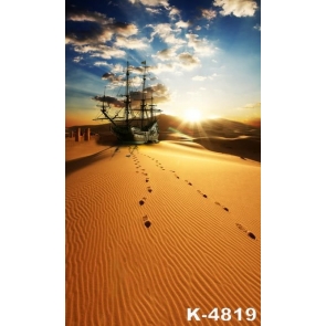 Sailboat on Desert Scenic Photography Background Props