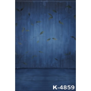 Darky Blue Wooden Floor Wall Custom Background Vinyl Backdrops